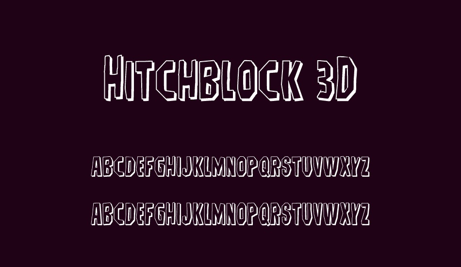 Hitchblock 3D font