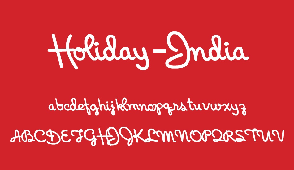 Holiday-India font