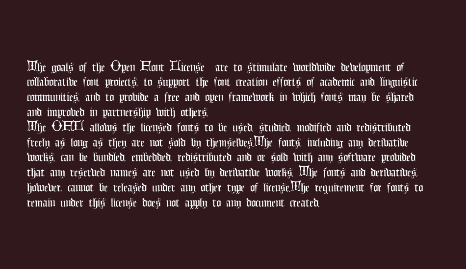 Hollandisch Closed font 1