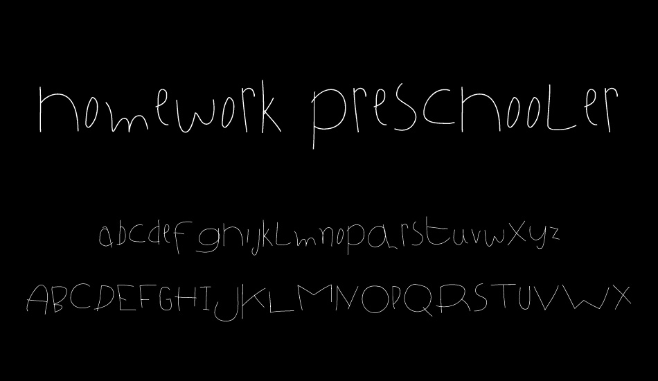 homework preschooler font