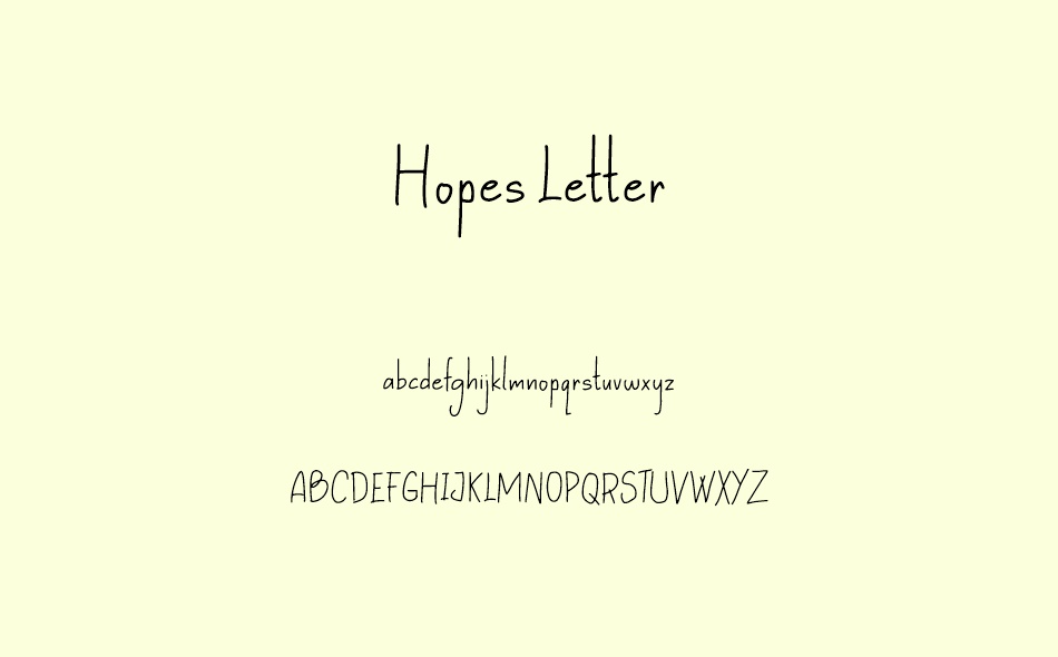 Hopes Letter font