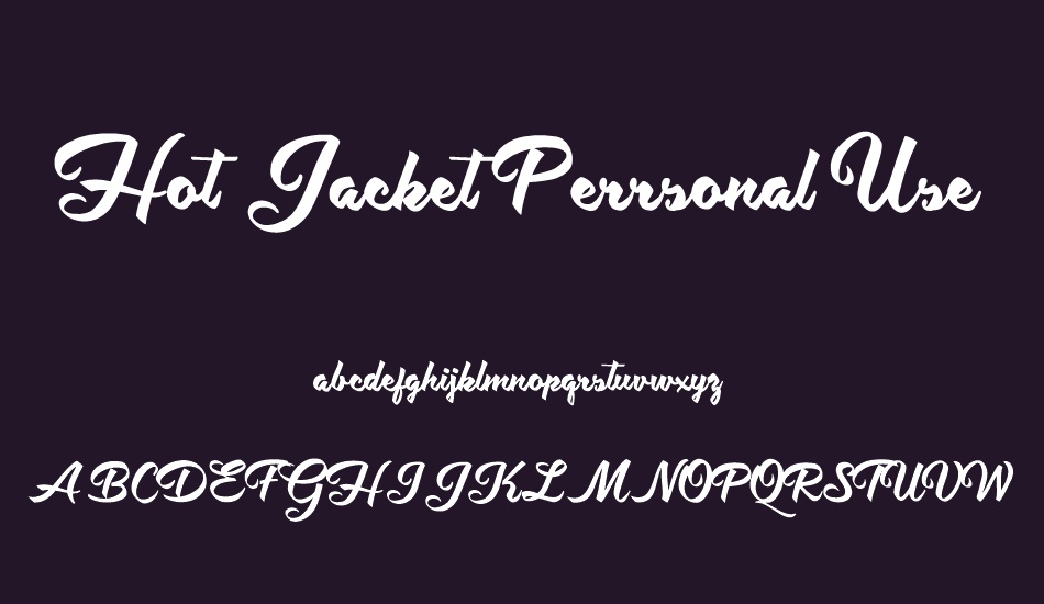 Hot Jacket Perrsonal Use font