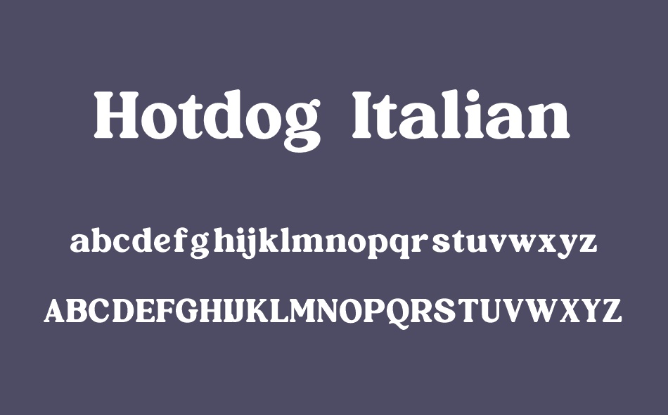 Hotdog Italian font