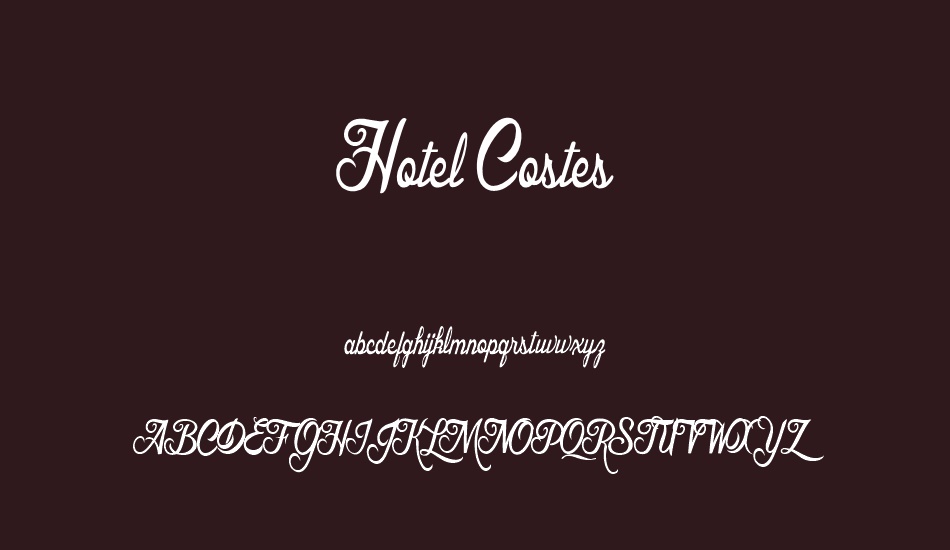 Hotel Costes Personal Use font