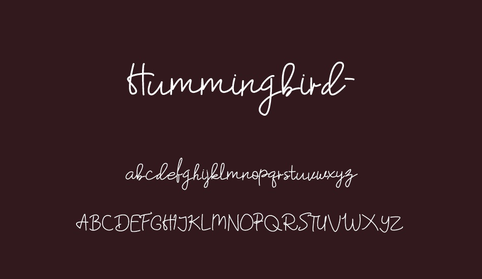 Hummingbird-Regular font