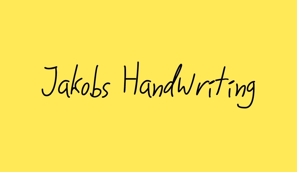 Jakobs Handwriting font big