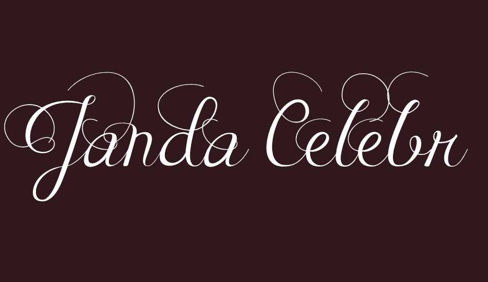 Janda Celebration Script font big