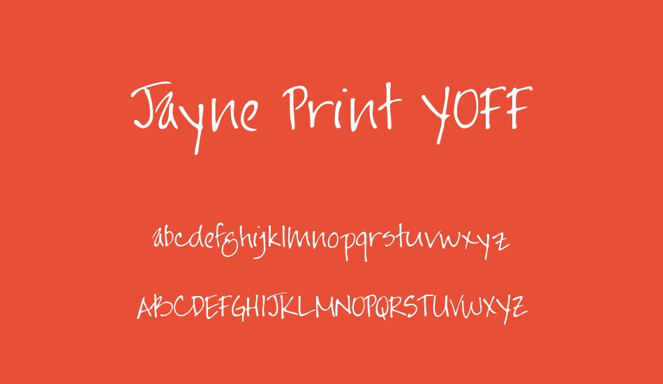 Jayne Print YOFF font