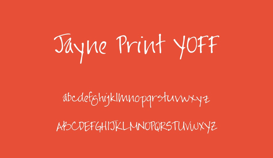 Jayne Print YOFF font
