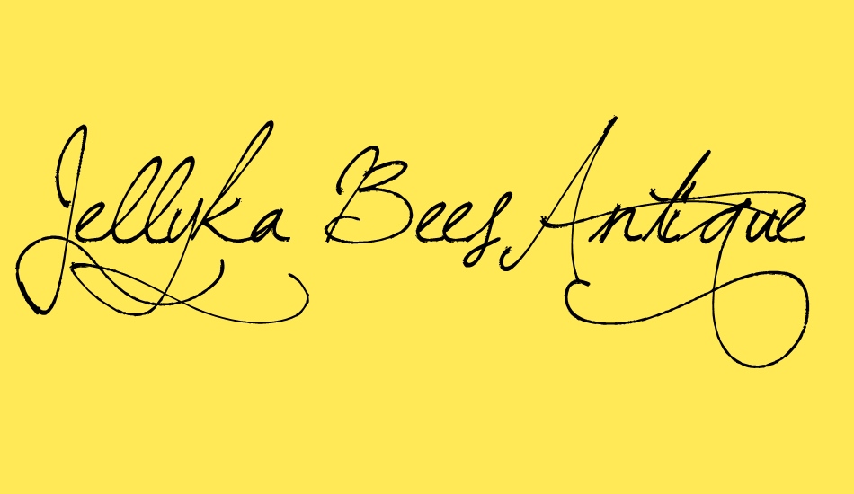 Jellyka BeesAntique Handwriting font big