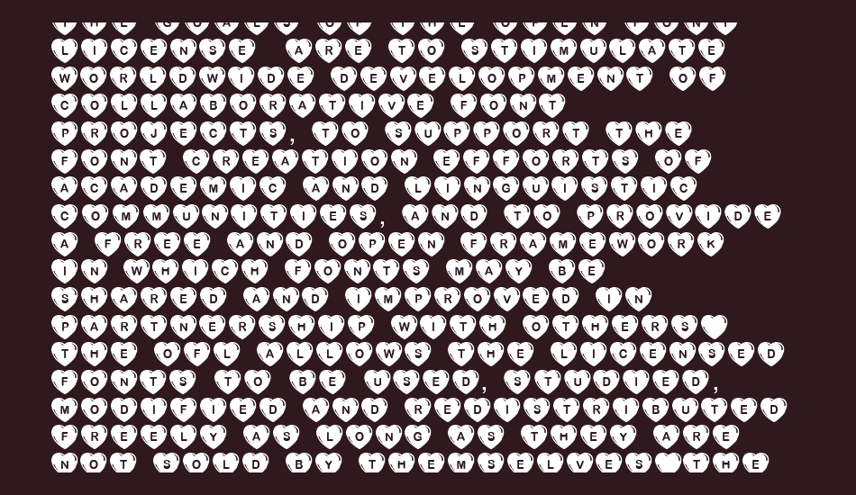 JLR Simple Hearts font 1