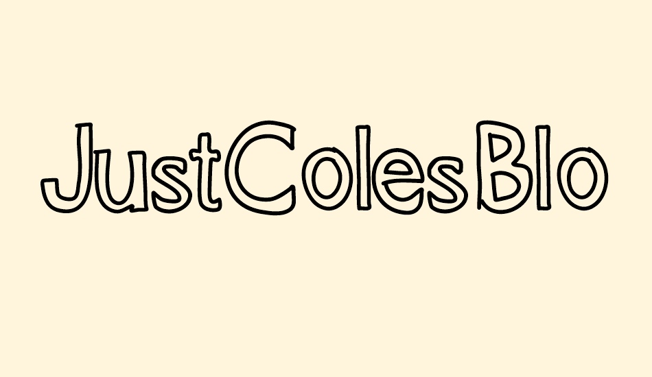 JustColesBlockOutlines font big