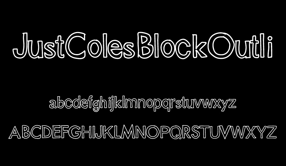 JustColesBlockOutlines font
