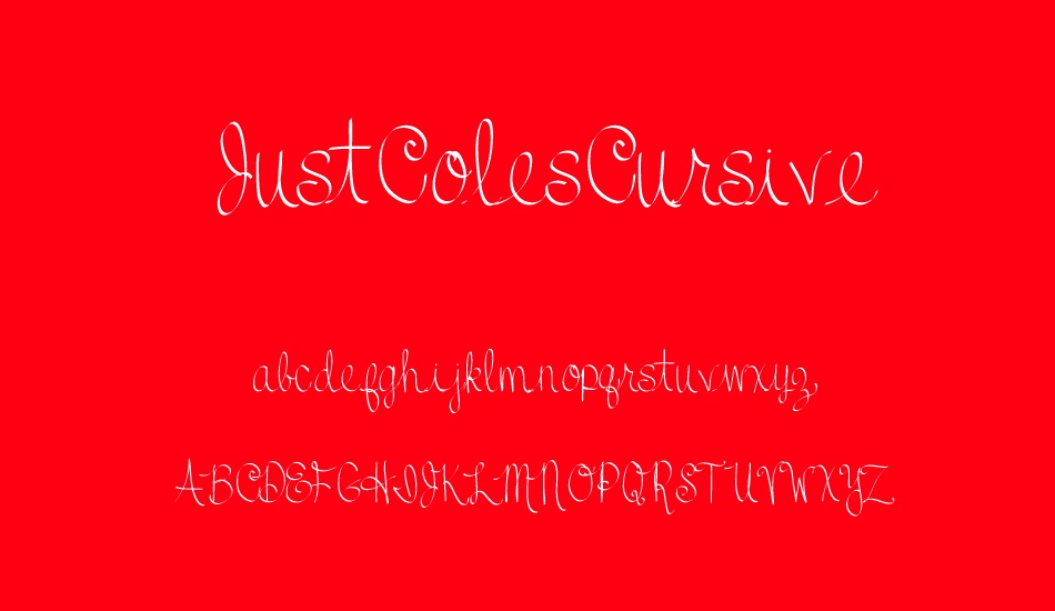 JustColesCursive font