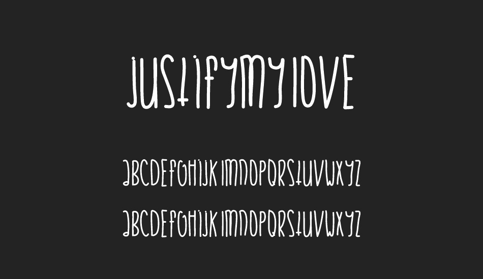 JustifyMyLove font