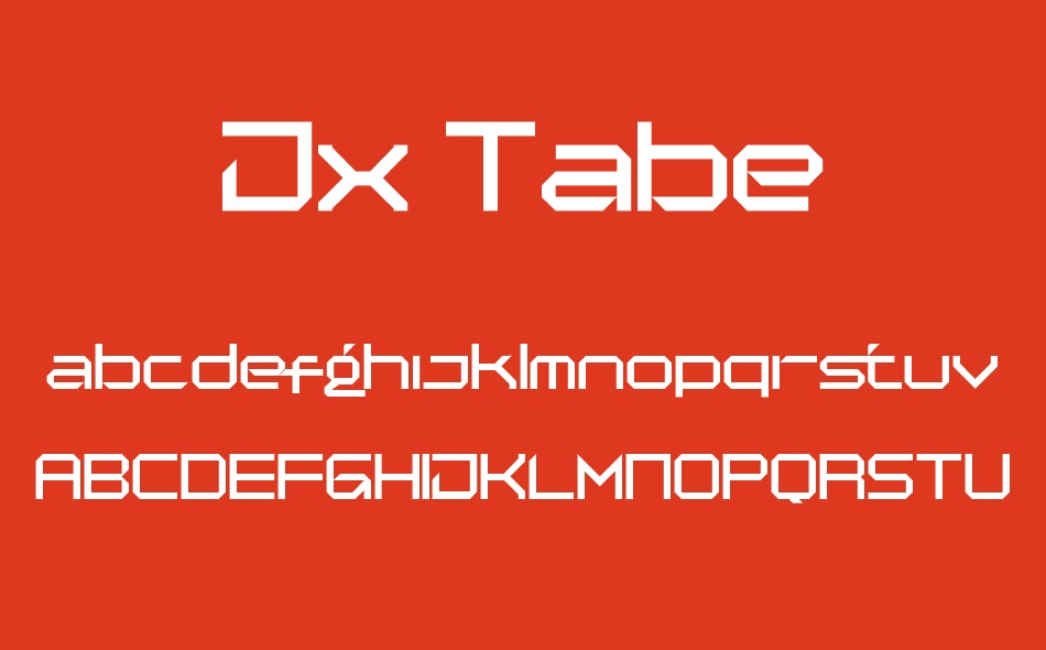 Jx Tabe font