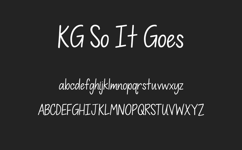 KG So It Goes font