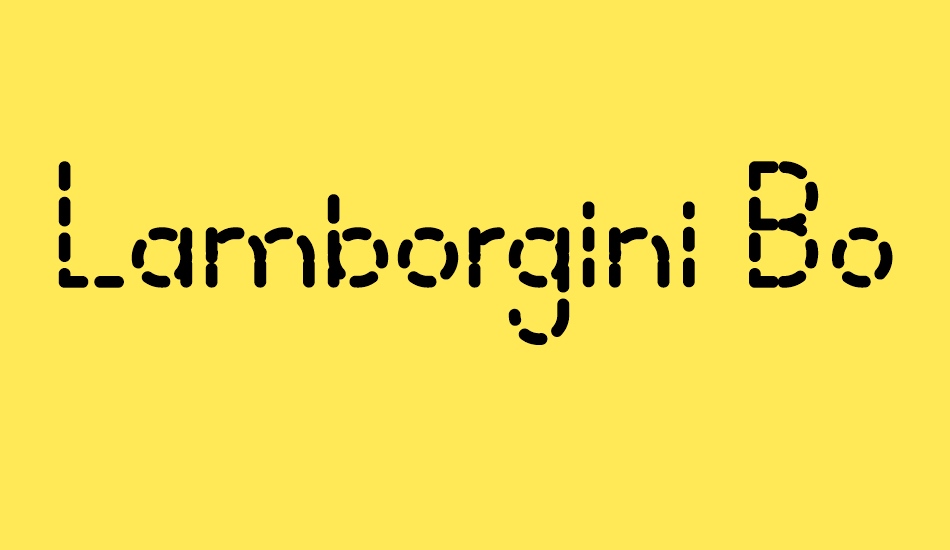 Lamborgini Bold Dash font big