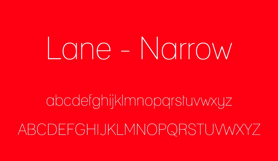 Lane - Narrow font