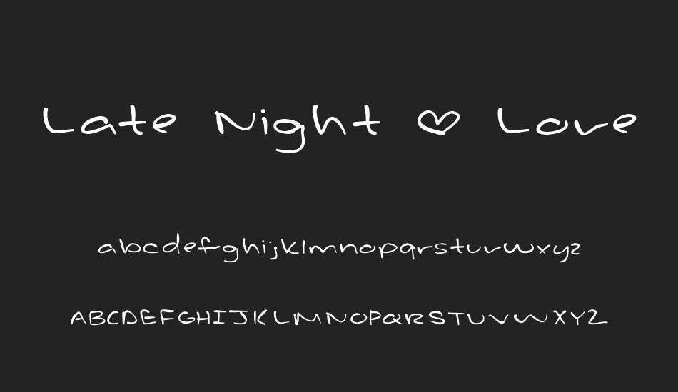 Late Night * Love Notes font