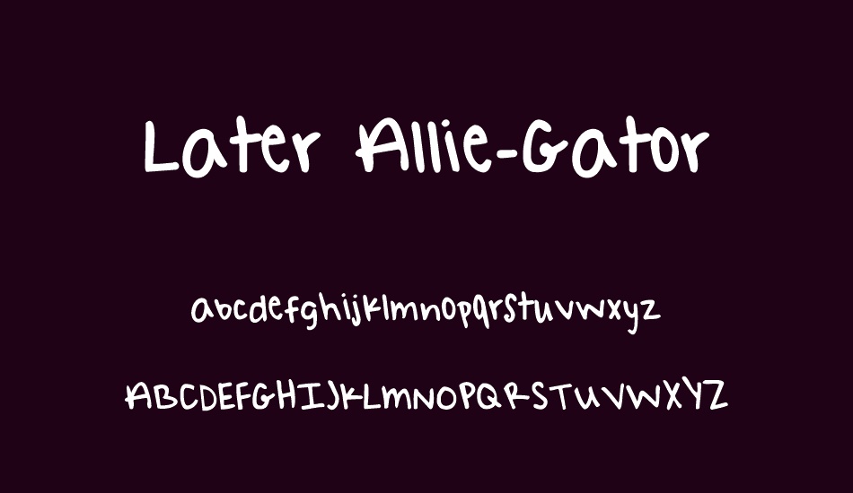 Later Allie-Gator font