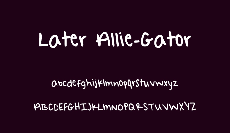 Later Allie-Gator font