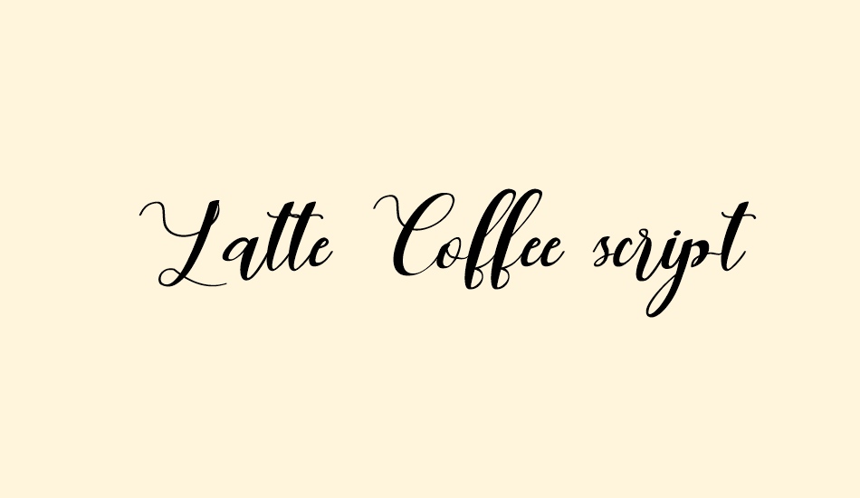 Latte Coffee script font big