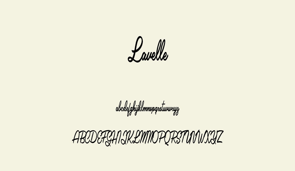 Lavelle Personal Use font