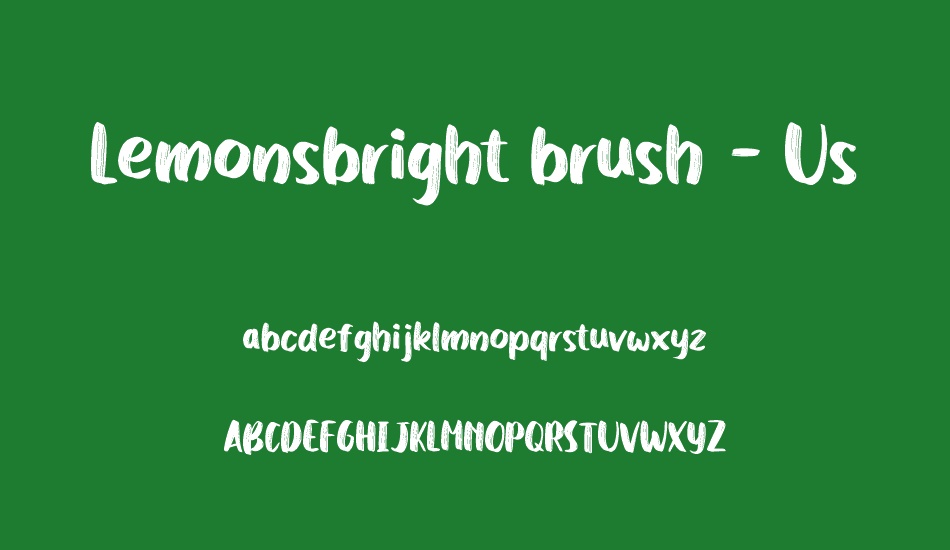 Lemonsbright brush -Personal Us font