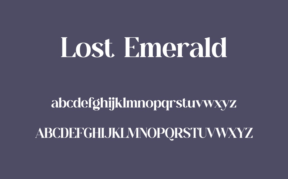Lost Emerald font