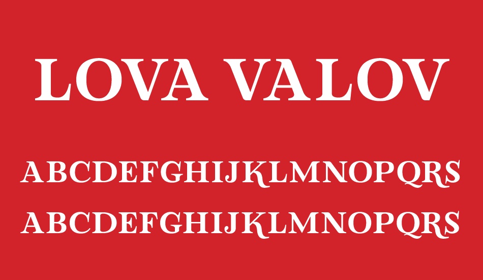 Lova Valove Serif font