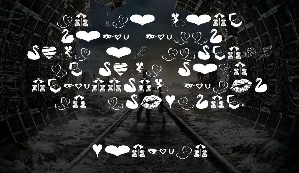 Love Romance font text