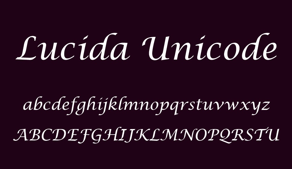 Lucida Unicode Calligraphy font