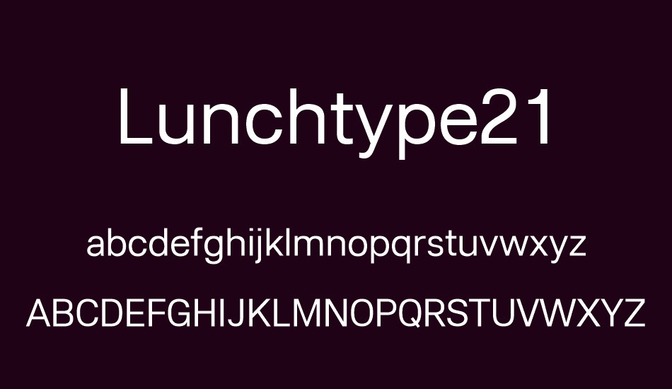 Lunchtype21 font