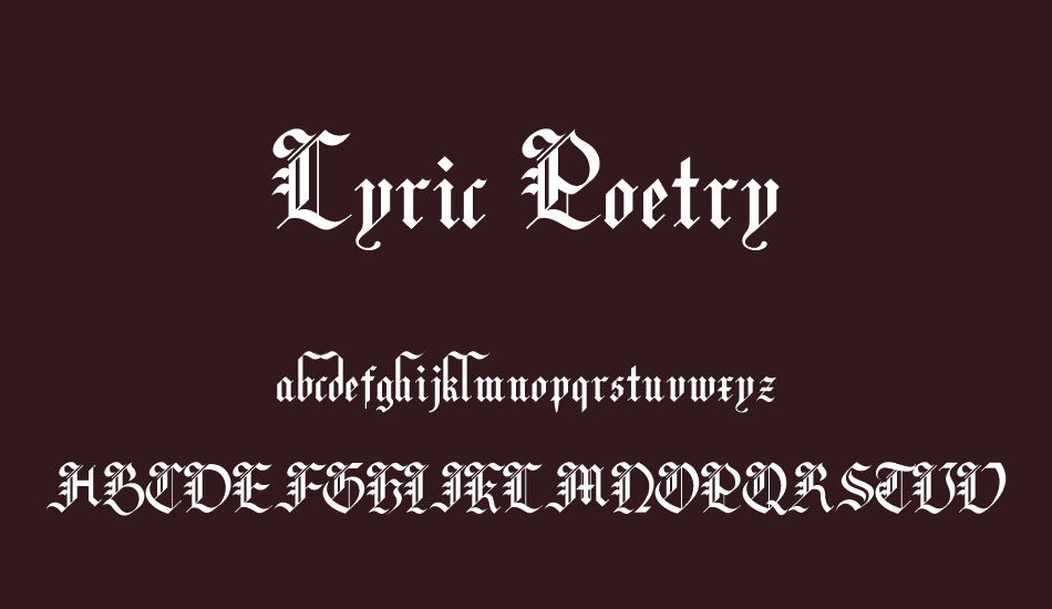 Lyric Poetry font