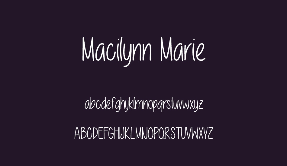 Macilynn Marie font