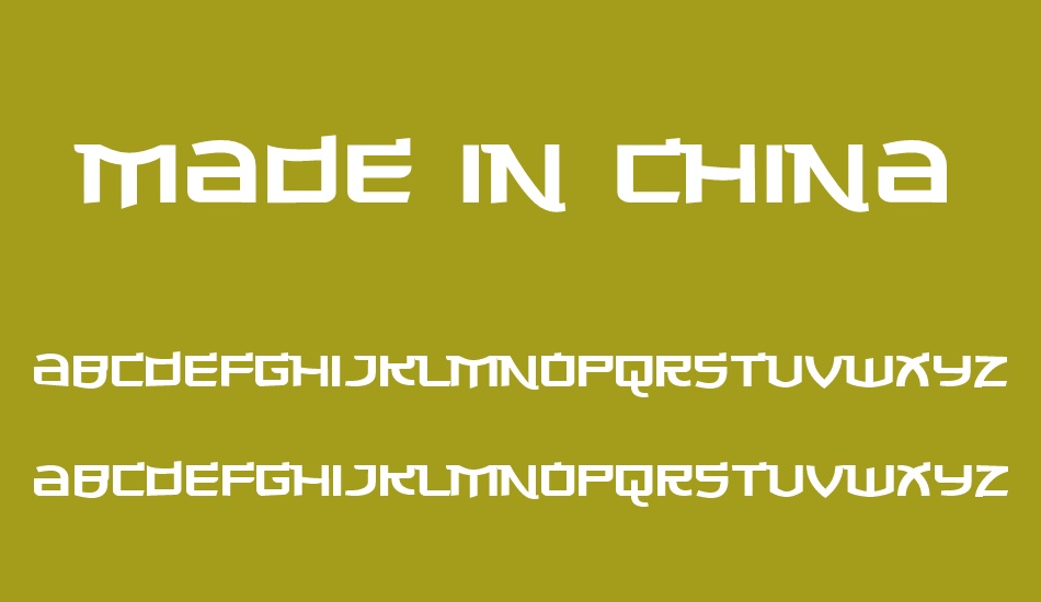 Made in China font