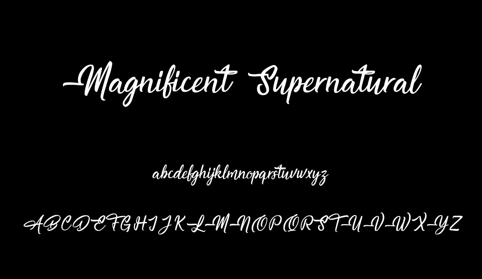 Magnificent Supernatural font