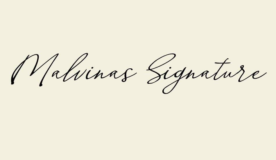 Malvinas Signature font big