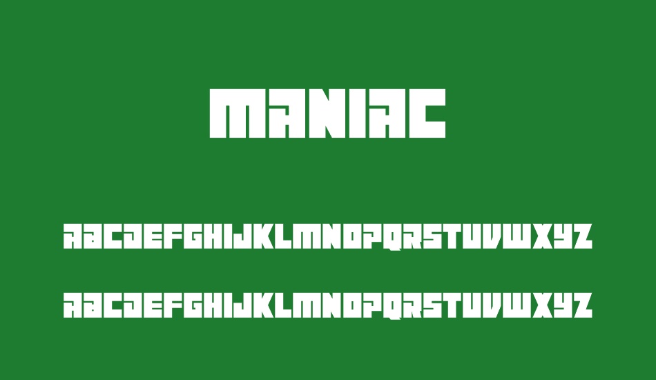 Maniac font