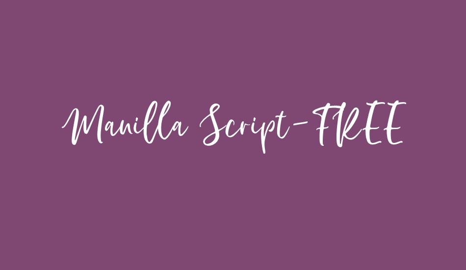 Manilla Script-FREE PERSONAL font big