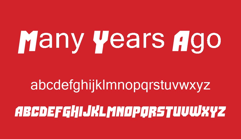 Many Years Ago font