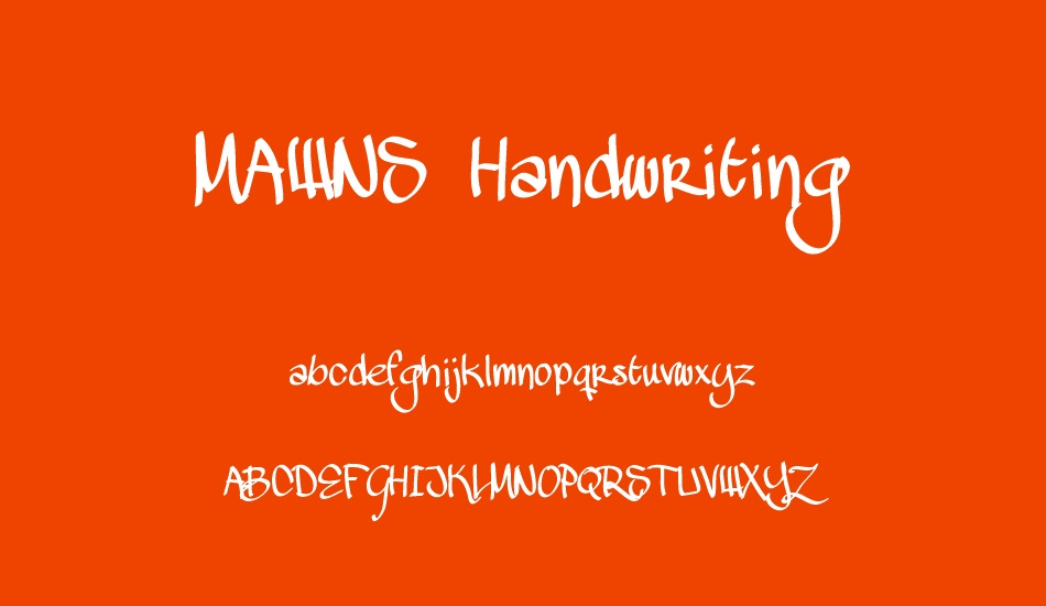 MAWNS Handwriting font