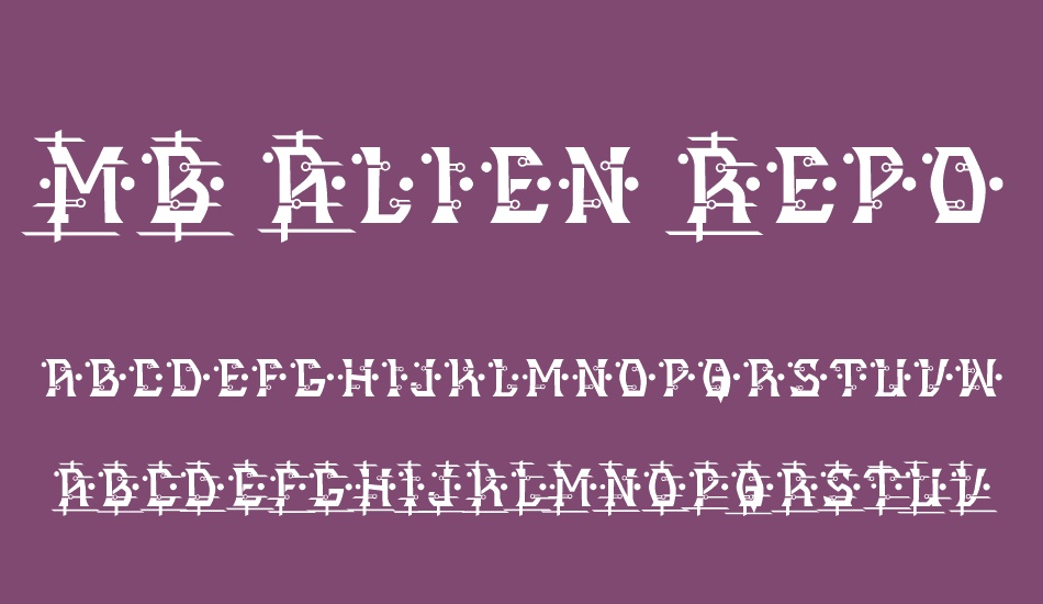 MB Alien Report 72 font