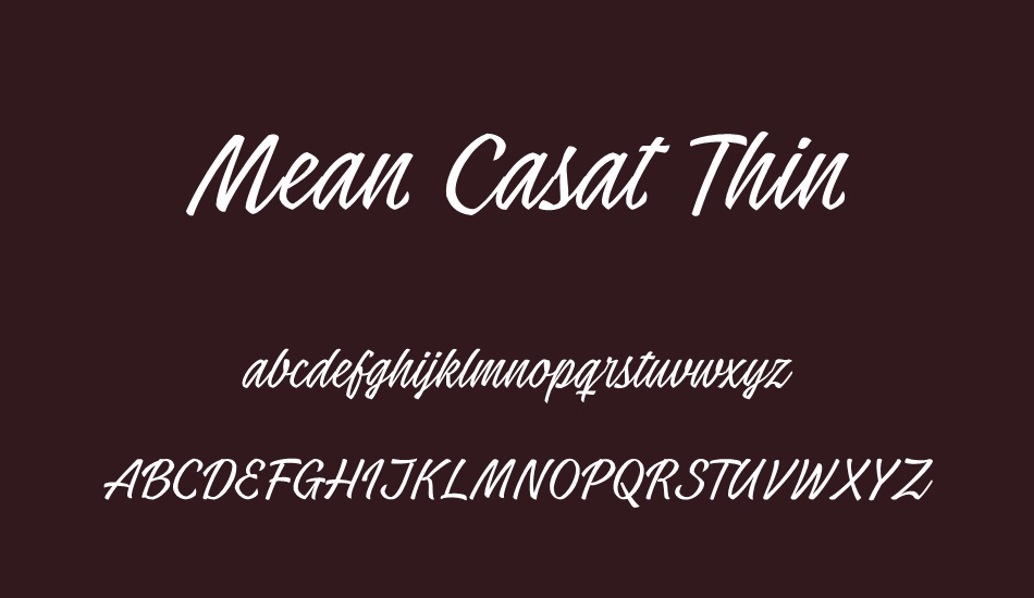 Mean Casat Thin PERSONAL USE font