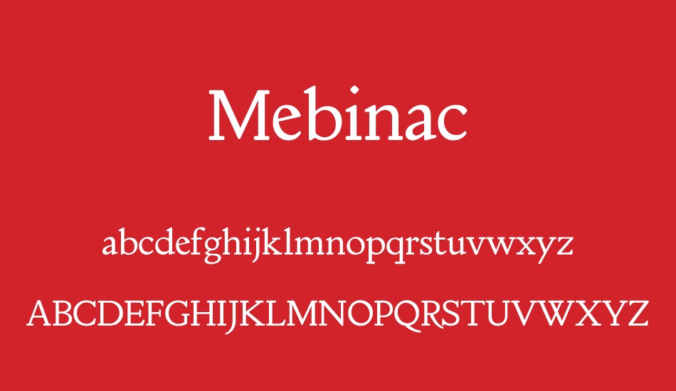 Mebinac regular font