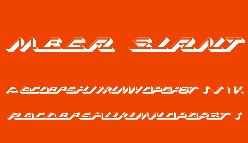 MEGA SLANT LINE font