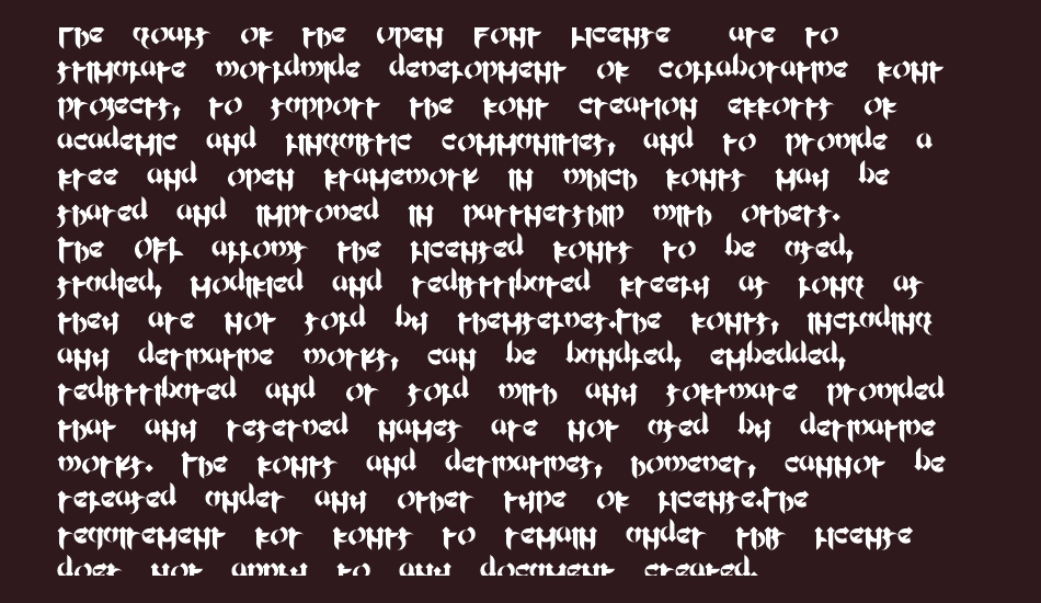 Mellogothic font 1