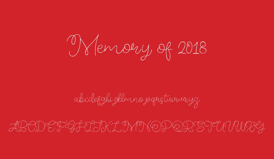 Memory of 2018 font