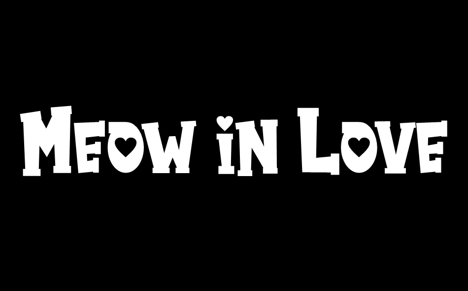 Meow in Love font big